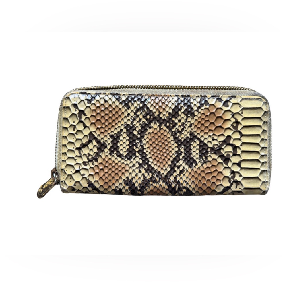 47 Maple Snakeskin Embossed Zip Around Wallet Wristlet - Picture 2 of 4